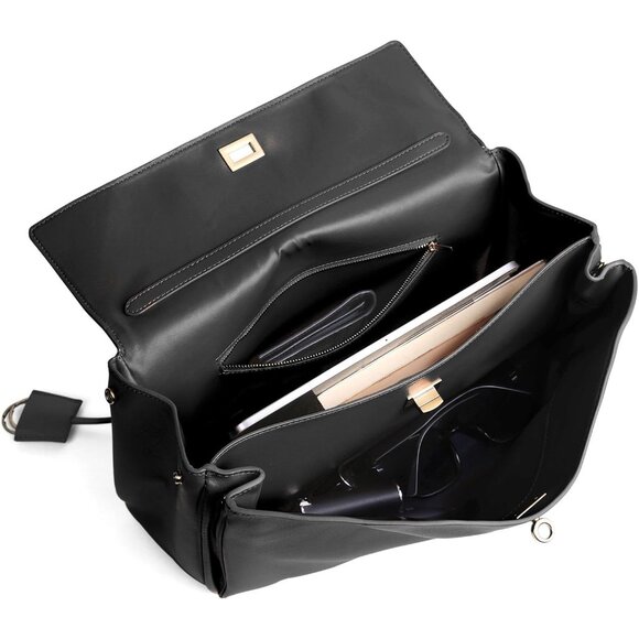 Spacious Genuine Leather Tote Bag with Adjustable Strap - Chic Travel Handbag - Picture 4 of 6